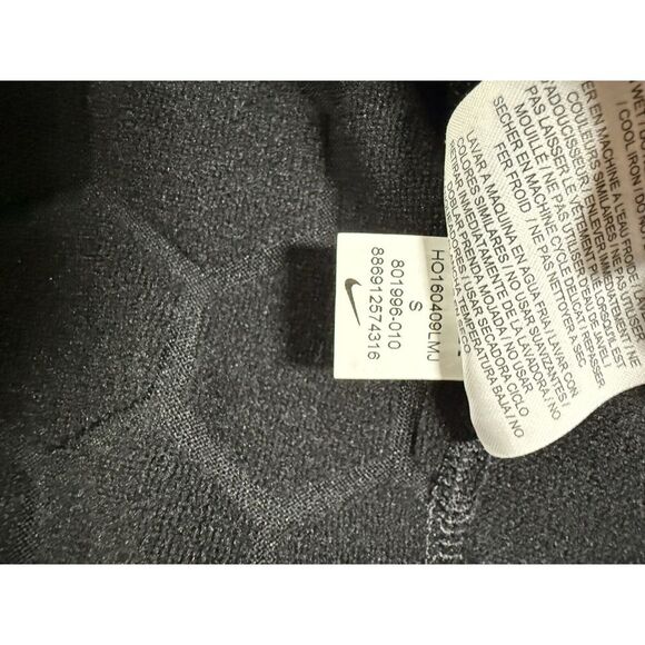 Nike Pro Shirt Mens Small Black Hyper Warm Fitted Long Sleeve Top - Picture 8 of 11